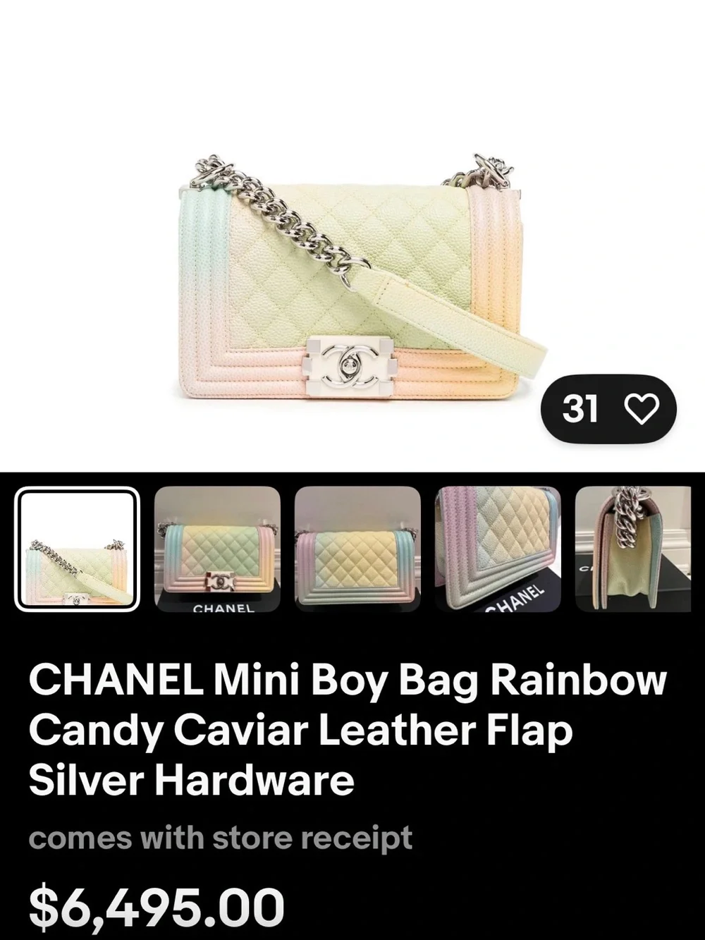 Authentic Chanel Mini π Boy Bag π - Picture 15 of 15